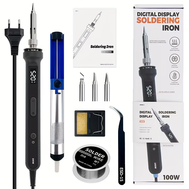 Electronics Repair Kit - Zestaw cyfrowej lutownicy 100W z regulacją